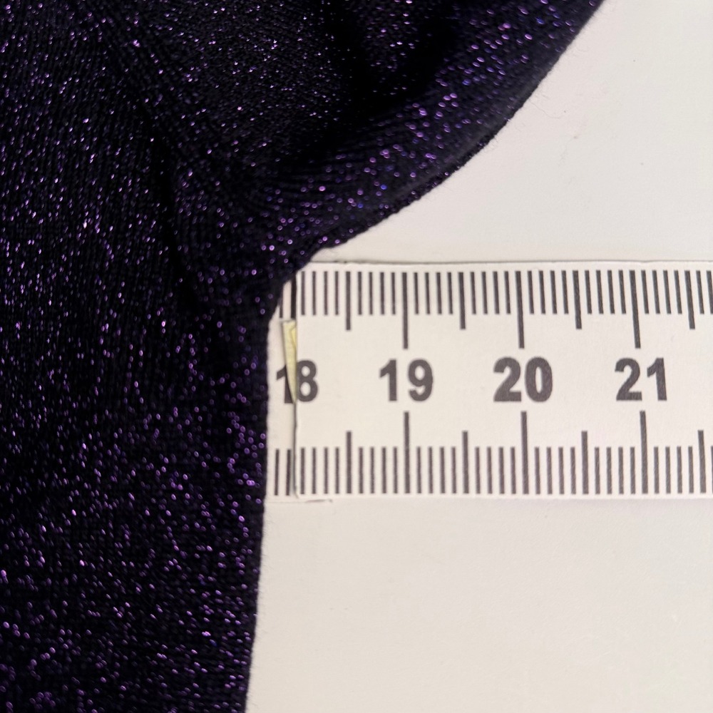 Escada Womens S Sweater Purple Metallic Virgin Wool Turtleneck Shimmer Knit - Picture 5 of 6